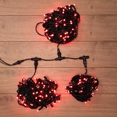 Гирлянда "LED ClipLight" 24V, 3 нити по 20 м, свечение с динамикой, цвет диодов Красный | 323-302 | NEON-NIGHT