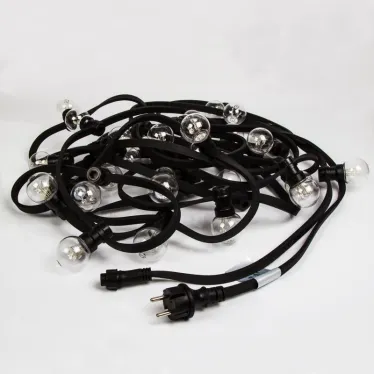 Гирлянда LED Galaxy Bulb String 10м, черный КАУЧУК, 30 ламп*6 LED СИНИЕ, влагостойкая IP65 | 331-323 | NEON-NIGHT