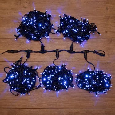 Гирлянда "LED ClipLight" 24V, 5 нитей по 20 метров, цвет диодов Синий, Flashing (Белый) | 323-603 | NEON-NIGHT