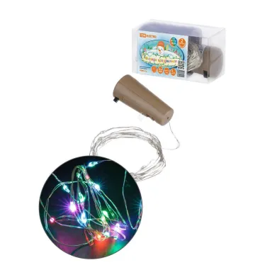 Гирлянда-пробка для бутылки "Роса20" 20LED, 2м, RGB, 3хAG13/LR44, | SQ0361-0100 | TDM