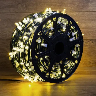 Гирлянда "LED Clip Light" 12V  шаг 150 мм, цвет диодов ТЕПЛЫЙ БЕЛЫЙ, Flashing (Белый) | 325-146 | NEON-NIGHT