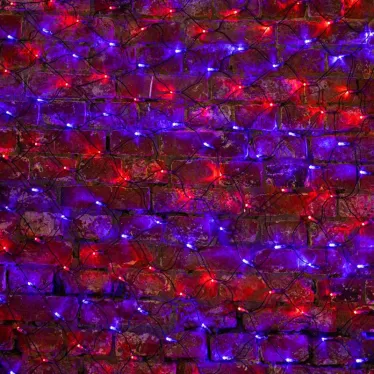 Гирлянда "Сеть" 2,5х2,5м, черный ПВХ, 432 LED Красные/Синие | 215-033 | NEON-NIGHT