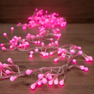 Гирлянда "Мишура LED"  3 м  прозрачный ПВХ, 288 диодов, цвет розовый | 303-607 | NEON-NIGHT