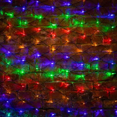 Гирлянда "Сеть" 2х1,5м, черный ПВХ, 240 LED Мультиколор | 215-029 | NEON-NIGHT