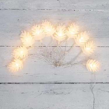 Гирлянда светодиодная Шишки 1,5 м, 10 LED, прозрачный ПВХ, цвет свечения теплый белый, 2 х АА (батарейки не в комплекте) | 303-098 | NEON-NIGHT