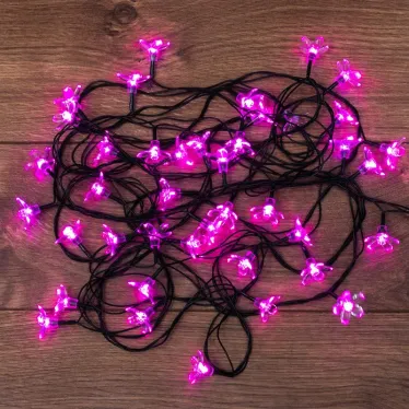 Гирлянда светодиодная "Цветы Сакуры" 50 LED РОЗОВЫЕ 7 метров с контроллером | 303-038 | NEON-NIGHT