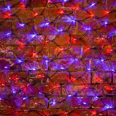 Гирлянда "Сеть" 2х0,7м, черный ПВХ, 176 LED Красные/Синие | 215-013 | NEON-NIGHT