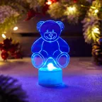                  Фигура светодиодная на подставке "Мишка 2D", RGB | 501-047 | NEON-NIGHT
               