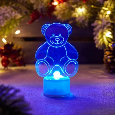 Фигура светодиодная на подставке "Мишка 2D", RGB | 501-047 | NEON-NIGHT