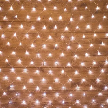 Гирлянда "Сеть" 1,5х1,5м, прозрачный ПВХ, 150 LED Белые | 215-125 | NEON-NIGHT
