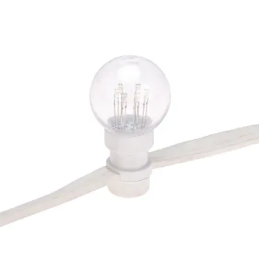 Гирлянда LED Galaxy Bulb String 10м, белый КАУЧУК, 30 ламп*6 LED ТЕПЛЫЙ БЕЛЫЙ, влагостойкая IP65 | 331-306 | NEON-NIGHT
