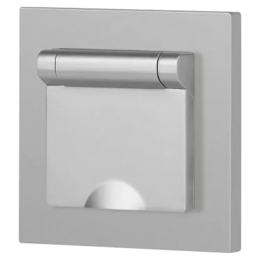 Розетка Intro Accent 6-203-03 2P+E Schuko с крышкой, 16А-250В, IP20, СУ, алюминий