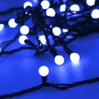 Светодиодная гирлянда ARD-BALL-CLASSIC-D13-10000-BLACK-100LED BLUE (230V, 7W) | 025570 | Arlight