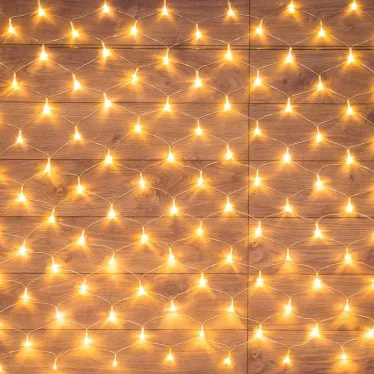 Гирлянда "Сеть" 1,8х1,5м, прозрачный ПВХ, 180 LED ТЕПЛЫЙ БЕЛЫЙ | 215-136 | NEON-NIGHT