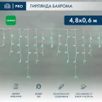 Гирлянда "Айсикл" 4,8х0,6 м, с эффектом мерцания, белый ПВХ, 176LED, цвет: Зелёный, 220В | 255-164 | NEON-NIGHT