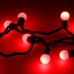                  Светодиодная гирлянда ARD-BALL-CLASSIC-D17.5-10000-BLACK-100LED RED (230V, 7W) | 025580 | Arlight
               