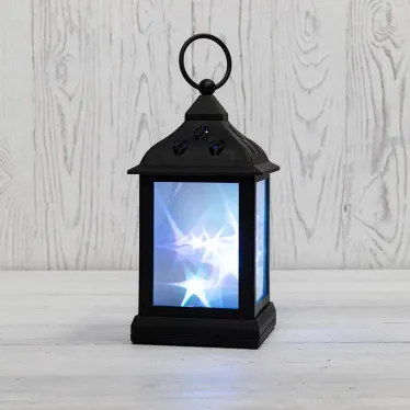 Декоративный фонарь 11х11х22,5 см, черный корпус, цвет свечения RGB с эффектом мерцания | 513-064 | NEON-NIGHT