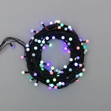 Гирлянда "Мультишарики" Ø13 мм, 20 м, черный ПВХ, 200 диодов, цвет RGB | 303-509-1 | NEON-NIGHT