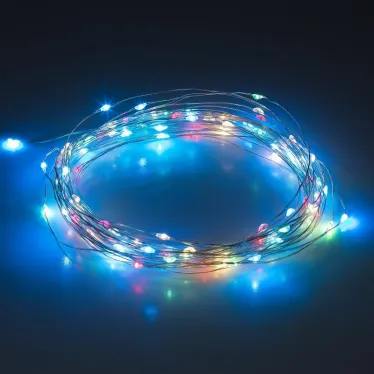 Садовая гирлянда ERASF22-43 на солнечной батарее Нить мультиколор 100 microLED 10 м | Б0053370 | ЭРА