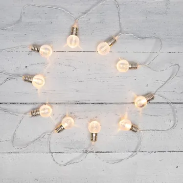 Гирлянда светодиодная Лампочки 10 LED, 1.5 м, прозрачный ПВХ, теплый белый цвет свечения, 2 х АА (батарейки не в комплекте) | 304-015 | NEON-NIGHT