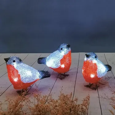 Акриловая светодиодная фигура Семья снегирей 16х9х13 см, 40 LED, IP20, 3хАА | 513-346 | NEON-NIGHT
