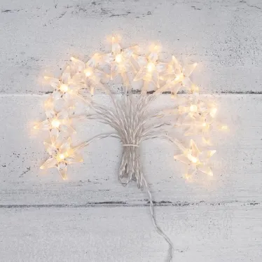 Гирлянда светодиодная Звездочки 1,5 м, 10 LED, прозрачный ПВХ, цвет свечения теплый белый, 2 х АА (батарейки не в комплекте) | 303-091 | NEON-NIGHT