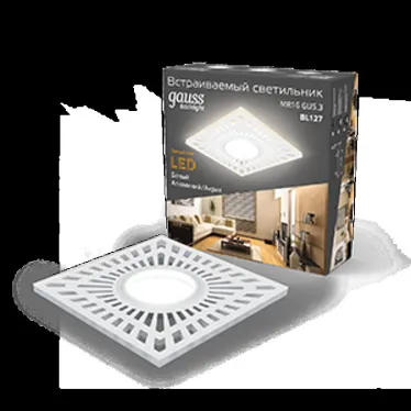 Светильник точечный встраиваемый Backlight BL127 Квадрат. Белый, Gu5.3, 3W, LED 3000K | BL127 | Gauss