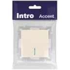 Выключатель Intro Accent 6-102-02 с подсветкой, 10А-250В, IP20, СУ, AL/CU, слоновая кость