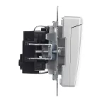 BRITE Розетка с заземлением с защитными шторками и крышкой 16А IP20 РСбш10-3-БрА алюминий