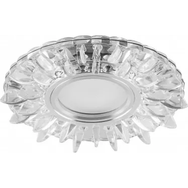 Светильник точечный встраиваемый под лампу, с LED подсветкой CD911 15LED*2835 SMD 4000K, MR16 50W G5.3, прозрачный, хром | 28894 | FERON
