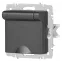 Розетка Intro Accent 6-203-07 2P+E Schuko с крышкой, 16А-250В, IP20, СУ, AL/CU, графит