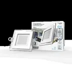 Светильник светодиодный встраиваемый квадратный с декоративным стеклом 6W 4000K 1/40 | 948111206 | Gauss