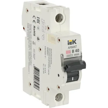 Выключатель автоматический однополюсный M06N 1P B 40А 6кА ARMAT | AR-M06N-1-B040 | IEK