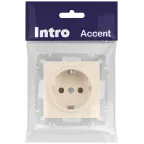 Розетка Intro Accent 6-202-02 2P+E Schuko, 16А-250В, IP20, СУ, слоновая кость