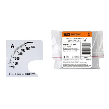 Шкала Ш72  500/5А-1,5 (для А72 Х/5А)  | SQ1102-0200 | TDM