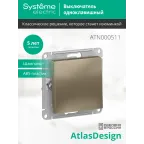 Выключатель одноклавишный ATLASDESIGN схема 1 10АХ механизм шампань