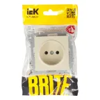 BRITE Розетка без заземления без защитных шторок 10А РС10-1-0-БрКр бежевый