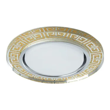 Светильник потолочный встраиваемый со светодиодной подсветкой 20LED*2835 SMD 4000K, 15W GX53, без лампы, прозрачный, золото CD4981 с др-ром в/компл |
