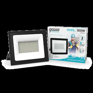 Прожектор светодиодный Elementary 100W 9475lm 4000К 175-265V IP65 черный LED 1/4 | 613100110 | Gauss