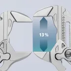Клещи переставные - гаечный ключ 60 мм (2 3/8) L-300 мм Cr-V хромированные обливные рукоятки блистер