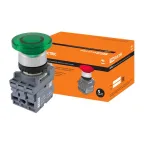 Кнопка грибовидная МРМ1-11G(LED) в сборе d40мм/24B 1з+1р зеленая | SQ0747-0032 | TDM