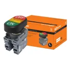 Кнопка двойная MPD3-11Y (зеленая/красная) (LED) в сборе d22мм/24В (ON/OFF)  линза желтая | SQ0747-0064 | TDM