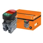 Кнопка двойная MPD4-11R (зеленая/красная) (LED) в сборе d22мм/24В (ПУСК/СТОП) линза красная | SQ0747-0066 | TDM