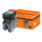 Кнопка двойная MPD2-11С (зеленая/красная) (LED) в сборе d22мм/220В (I/O)  линза прозрачная | SQ0747-0049 | TDM