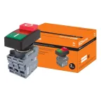 Кнопка двойная MPD13-11R (зеленая/красная-выступающая) (LED) d22мм/220В (I/O)  линза красная | SQ0747-0035 | TDM