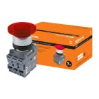                  Кнопка грибовидная МРМ1-11R(LED) в сборе d40мм/220B 1з+1р красная | SQ0747-0033 | TDM
               