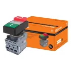 Кнопка двойная MPD13-11С (зеленая/красная-выступающая) (LED) d22мм/220В (I/O)  линза прозрачная | SQ0747-0038 | TDM