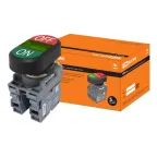 Кнопка двойная MPD3-11G (зеленая/красная) (LED) в сборе d22мм/220В (ON/OFF)  линза зеленая | SQ0747-0051 | TDM