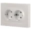 Розетка Intro Accent 6-205-06 , 2X2P+E Schuko, 16А-250В, IP20, СУ, AL/CU, перламутр