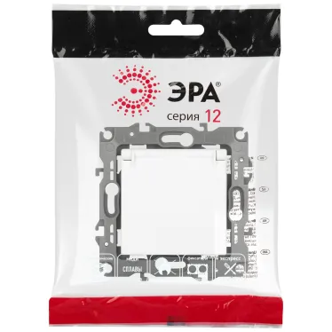 Розетка Серия 12 12-2103-01М , 2P+E Schuko со шторками с крышкой, 16А-250В, белый матовый